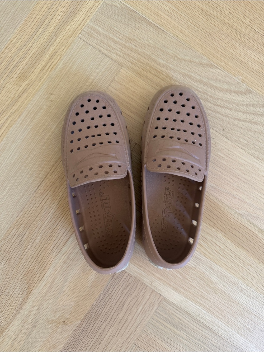 Men's Perforated Slip-On Loafers in Light Brown